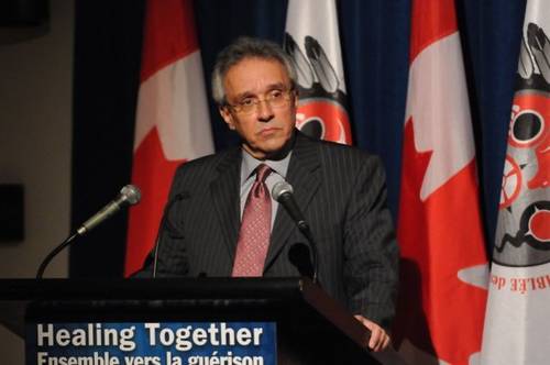 Justice Harry S. LaForme, at a press conference in Ottawa, where his appointment as chair of the Truth and Reconciliation Commission was announced on April 28.