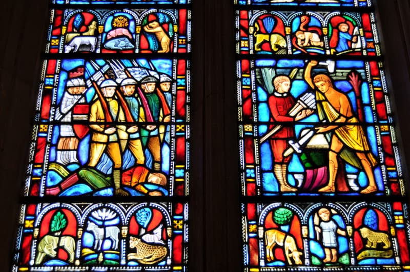 A stained glass window in the Washington National Cathedral. Faith groups have rallied around the Cathedral, damaged by an earthquake Aug. 23. Photo: Shutterstock