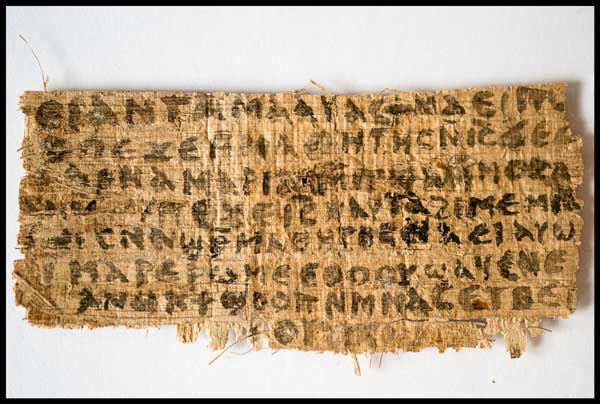 The fragment of papyrus that offers fresh evidence that some early Christians believed Jesus was married. Photo: RNS/Courtesy Karen L. King