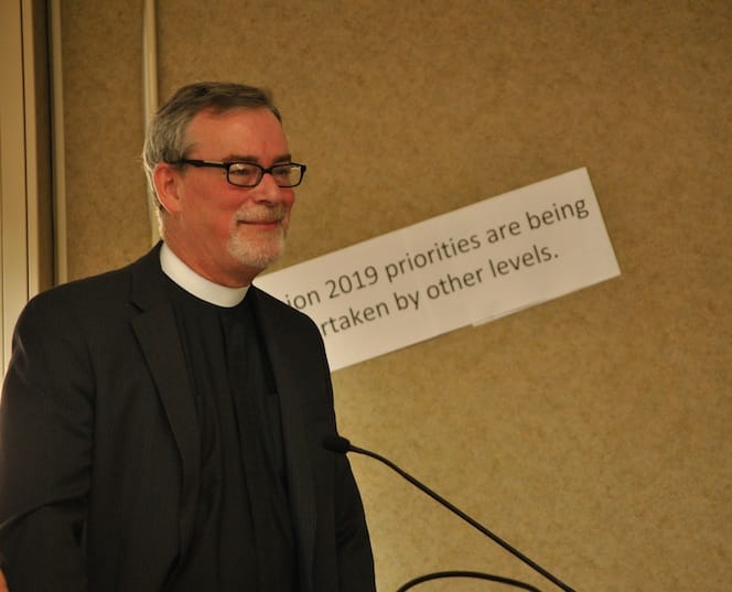 Archdeacon Michael Thompson reflected on his first year as general secretary of the Anglican Church of Canada. Photo: Marites N. Sison