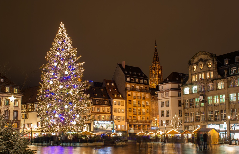 Christmas tree at Place Kleber in Strasbourg, France, known as the "Capital of Christmas." Photo: Leonid Andronov