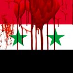 A blood-soaked Syrian flag: symbol of conflict. Photo: Ewa Studio