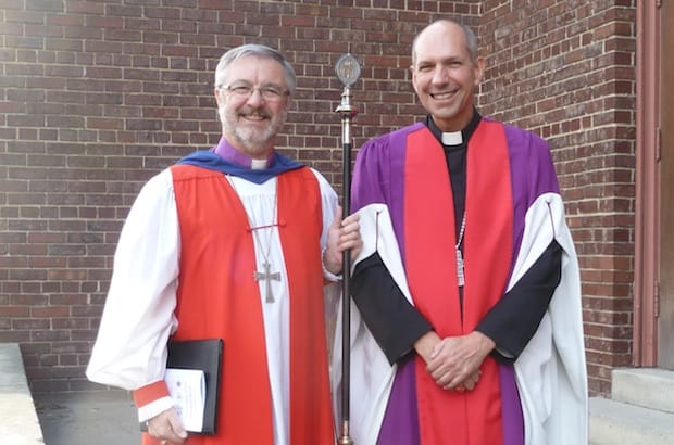 (L to R): Anglican diocese of Saskatoon Bishop David Irving and Roman Catholic Bishop of Saskatoon Donald Bolen. Photo: Contributed
