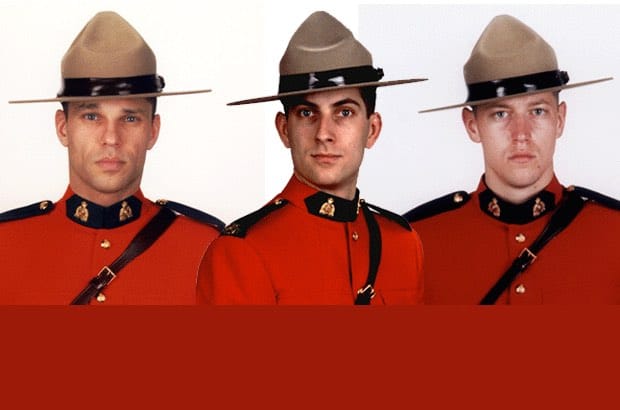 The funeral for RCMP Cst. Fabrice Georges Gevaudan, Cst. Dave Joseph Ross, and Cst. Douglas James Larche will be held at the Moncton Coliseum on June 10. Photo: Courtesy of the RCMP