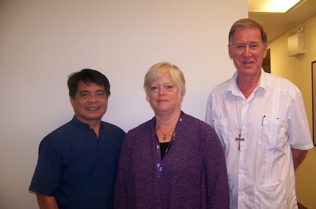 Fr. Rex Reyes, general secretary of the National Council of Churches in the Philippines; Adele Finney, PWRDF executive director and Archbishop Fred Hiltz, primate of the Anglican Church of Canada. Photo: Diana Swift