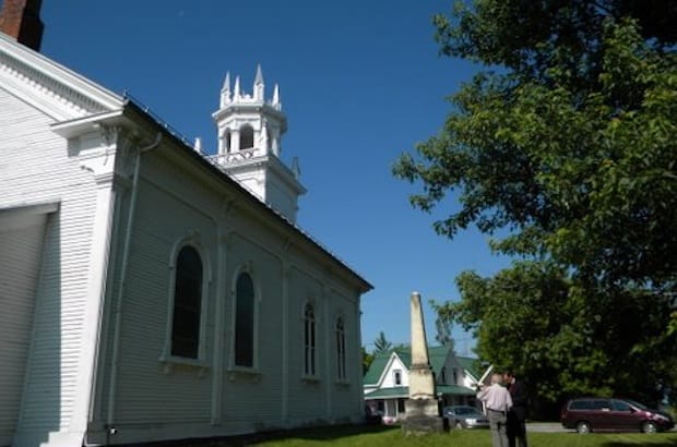 The Rev. Thora Chadwick says that restoration work on St. George’s, Clarenceville, the oldest wooden church in Quebec, has been a sign of hope in a small community where people can feel marginalized. Photo: Contributed