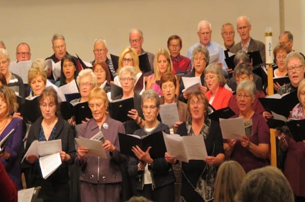 An ecumenical choir sang at both the opening and closing services as Sherwood Park Christians celebrated the 25th anniversary of the ecumenical mission in mid-October. Photo: Courtesy of Ecumenical Mission of Strathcona County