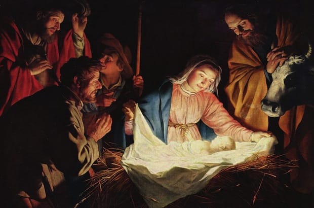 The idyllic manger tableau doesn't reflect the first Christmas in Bethlehem, argues the author. Photo of artist Gerard van Honthorst's The Adoration of the Shepherds: The Yorck Project/Wikimedia Commons