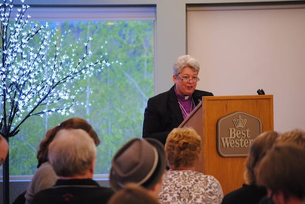 Bishop Barbara Andrews addresses APCI Assembly delegates. Photo: André Forget