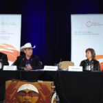 (L to R): Grand Chief Edward John, TRC Commissioner Wilton Littlechild, Indigenous rights activist Ellen Gabriel and Canadian Association of Statutory Human Rights Agencies President David Langtry. Photo: André Forget