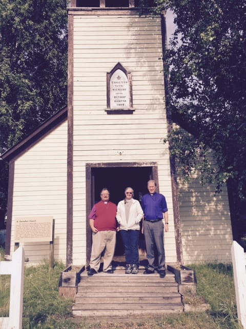 At St. Barnabas Anglican Church, Moosehide, which was built in 1901. Photo: Diocese of Yukon 