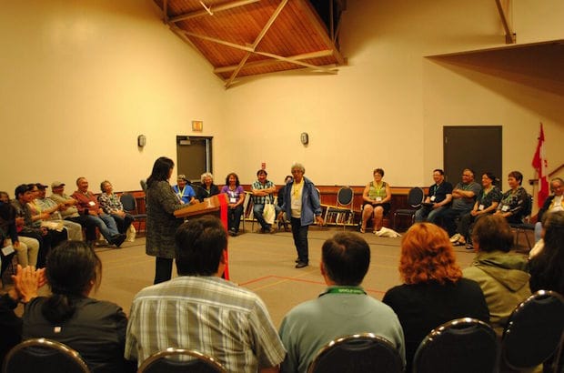 Provincial caucus of Rupert's Land prepares to elect new members to the Anglican Council of Indigenous Peoples (ACIP). Photo: André Forget