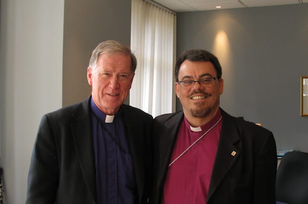 Archbishop Fred Hiltz, primate of the Anglican Church of Canada, and Archbishop Francisco de Assis da Silva, primate of the Episcopal Anglican Church of Brazil. Photo: André Forget