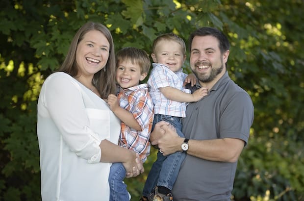 The Ranson family: Kimberly, Isaac, 3, Colin, 2 and the Rev. Paul Ranson, Anglican chaplain at Rothesay-Netherwood School in Rothesay, NB. Photo: Contributed
