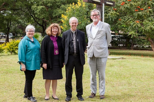(L-R) Suzanne Lawson, Bishop Jane Alexander, Archbishop Justin Welby and Archdeacon Michael Thompson at the Anglican Consultative Council meeting in Lusaka, Zambia. Photo: Anglican Communion Archives