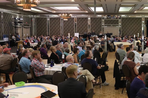 It was an act of General Synod that created the Anglican Foundation in 1957, executive director Canon Judy Rois reminds members of the 2016 meeting. Photo: Art Babych