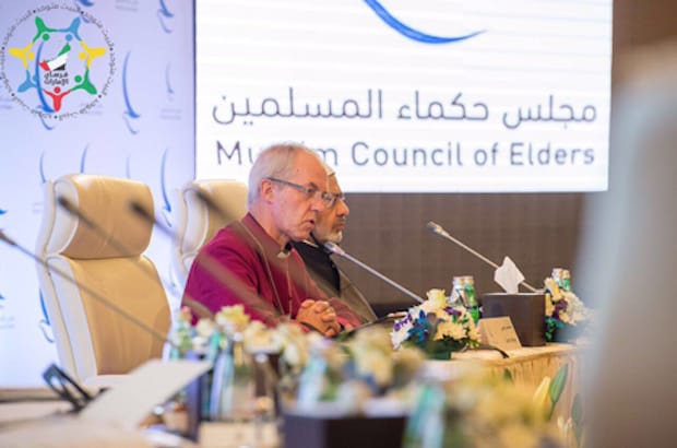 Archbishop Justin Welby addresses the Council of the Wise in Abu Dhabi, United Arab Emirates. Photo: Muslim Council of Elders