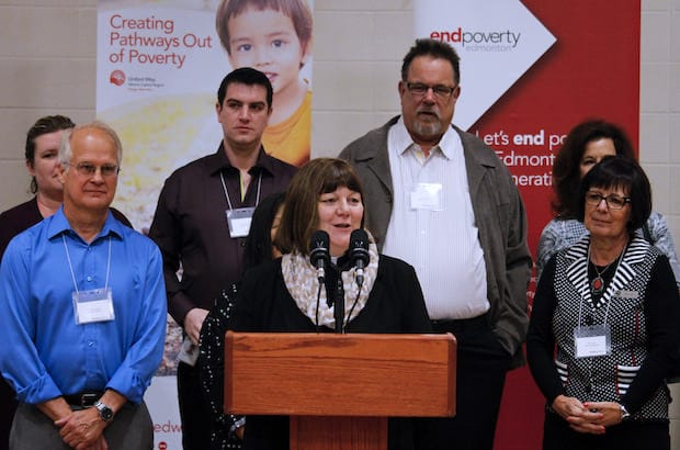 Jane Alexander,bishop of the diocese of Edmonton and co-chair of EndPovertyEdmonton, says thechurch’s involvement in the initiative means a chance for it to show it’sserious about its commitment to the poor. Photo: Diocese of Edmonton