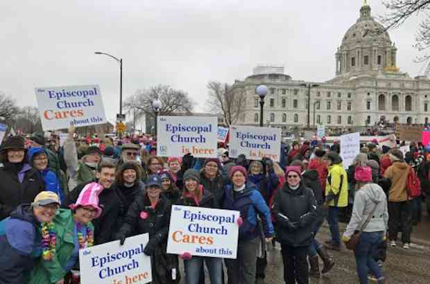 Minnesota Episcopalians made their presence known at one of approximately 600 "Sister Marches" Jan. 21 outside the state capitol in St. Paul. Photo: LeeAnne Watkins