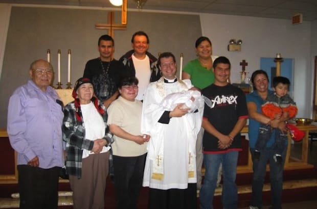 Then-Archdeacon Bruce Myers poses with parishioners at St. John's Anglican Church during a visit in 2009, seven years before he was consecrated coadjutor bishop of Quebec. Photo: Contributed