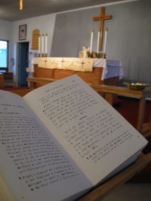 In Kawawachikamach, the Anglican church is active in the preservation of the Naskapi language. Photo: Bruce Myers