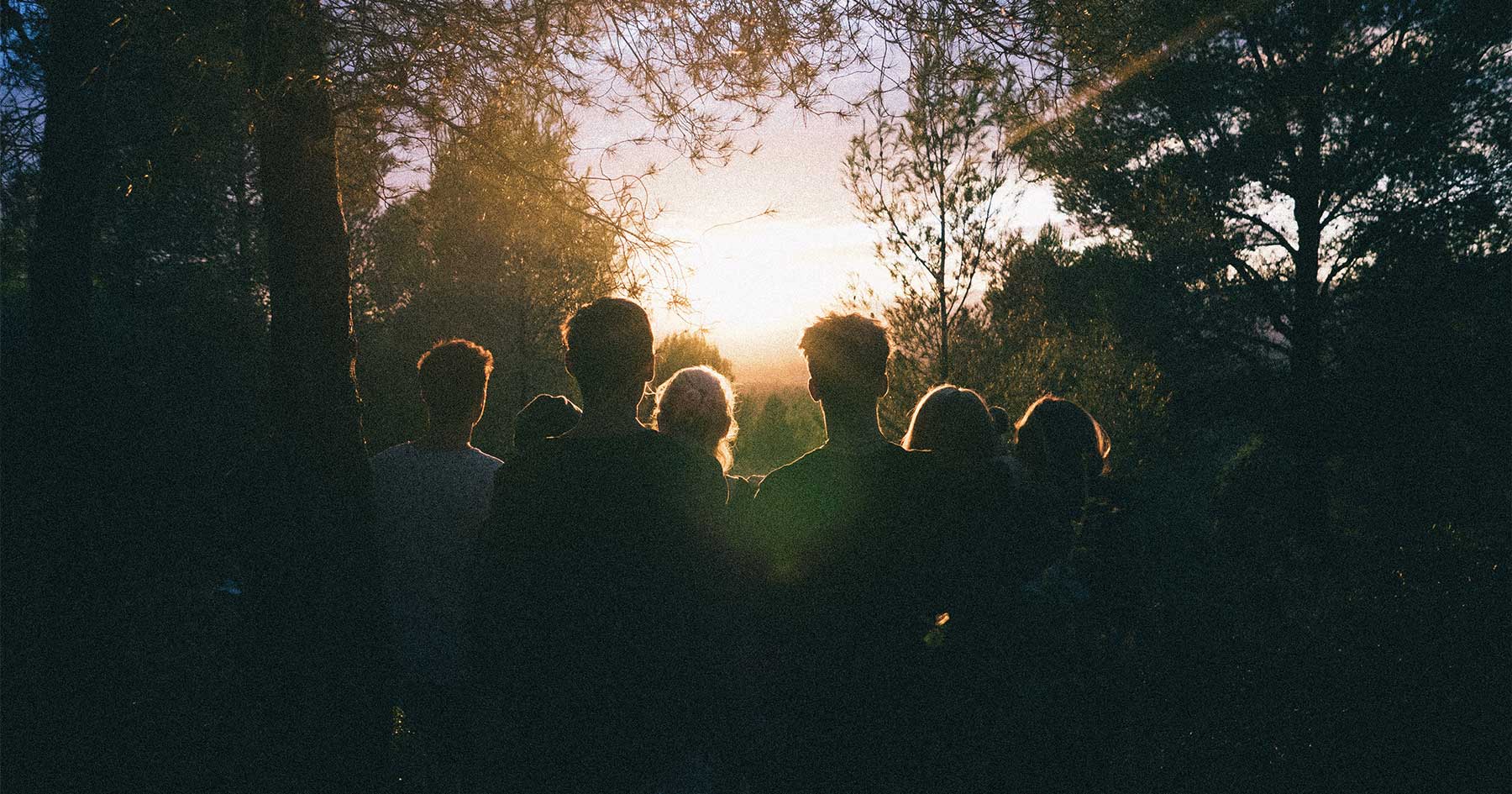 Photo of people gazing into a sunset