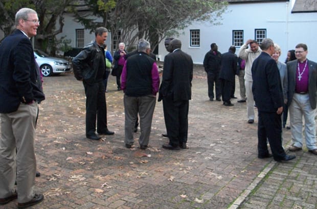 Bishops chat informally during a break from the formal talks in Cape Town. Photo: The Rev. Canon Isaac Kawuki-Mukasa
