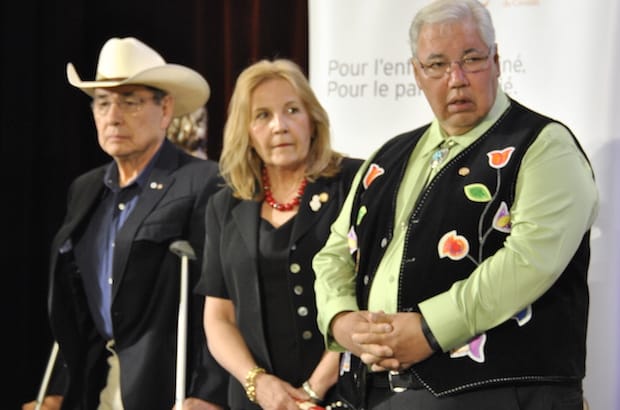 “We are all Treaty people who share responsibility for taking action on reconciliation,” TRC Commissioners Chief Wilton Littlechild, Marie Wilson and Justice Murray Sinclair say in their final report. Photo: Marites N. Sison