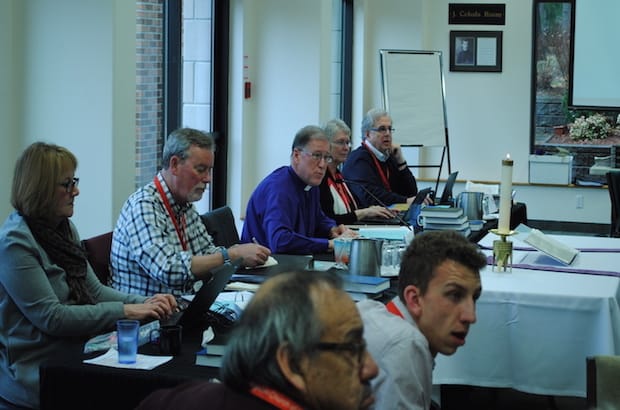 Archbishop Fred Hiltz (third from left) opens the spring meeting of Council of General Synod. Photo: André Forget