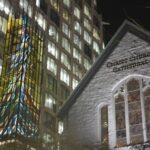 Nearly three times as many people as expected attended an event marking the end of 18 months of renovation work at Christ Church Cathedral, Vancouver-including the addition of a new stained-glass bell spire. Photo: Randy Murray