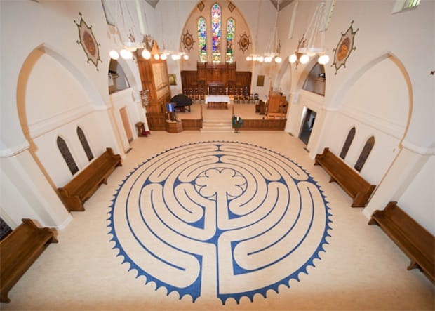 An Anglican Foundation grant helps improve lighting and labyrinth at St. Lukes, Ottawa. Photo: Petr Maur