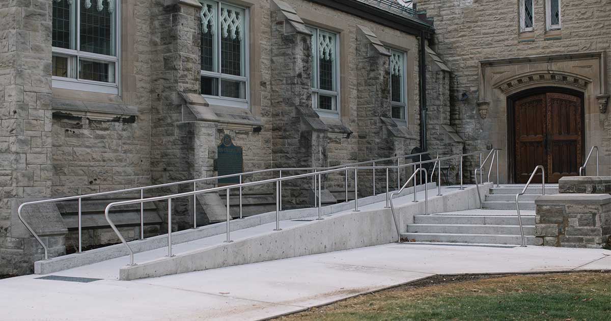 Huron College, in London, Ont., recently made its chapel more accessible with the construction of a ramp, which was partially funded by a grant from the Anglican Foundation of Canada. Photo: Anglican Foundation of Canada